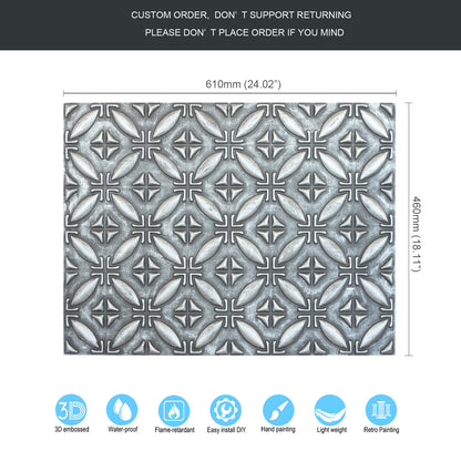 10tiles/lot Faux Tin Ceiling Panels for High-End Restaurants, Coffee Bars and Luxury Apartments PLB38