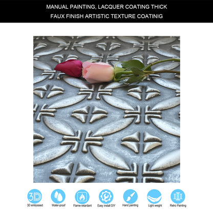 10tiles/lot Faux Tin Ceiling Panels for High-End Restaurants, Coffee Bars and Luxury Apartments PLB38