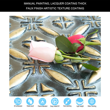 10tiles/lot Faux Tin Ceiling Panels for High-End Restaurants, Coffee Bars and Luxury Apartments PLB38