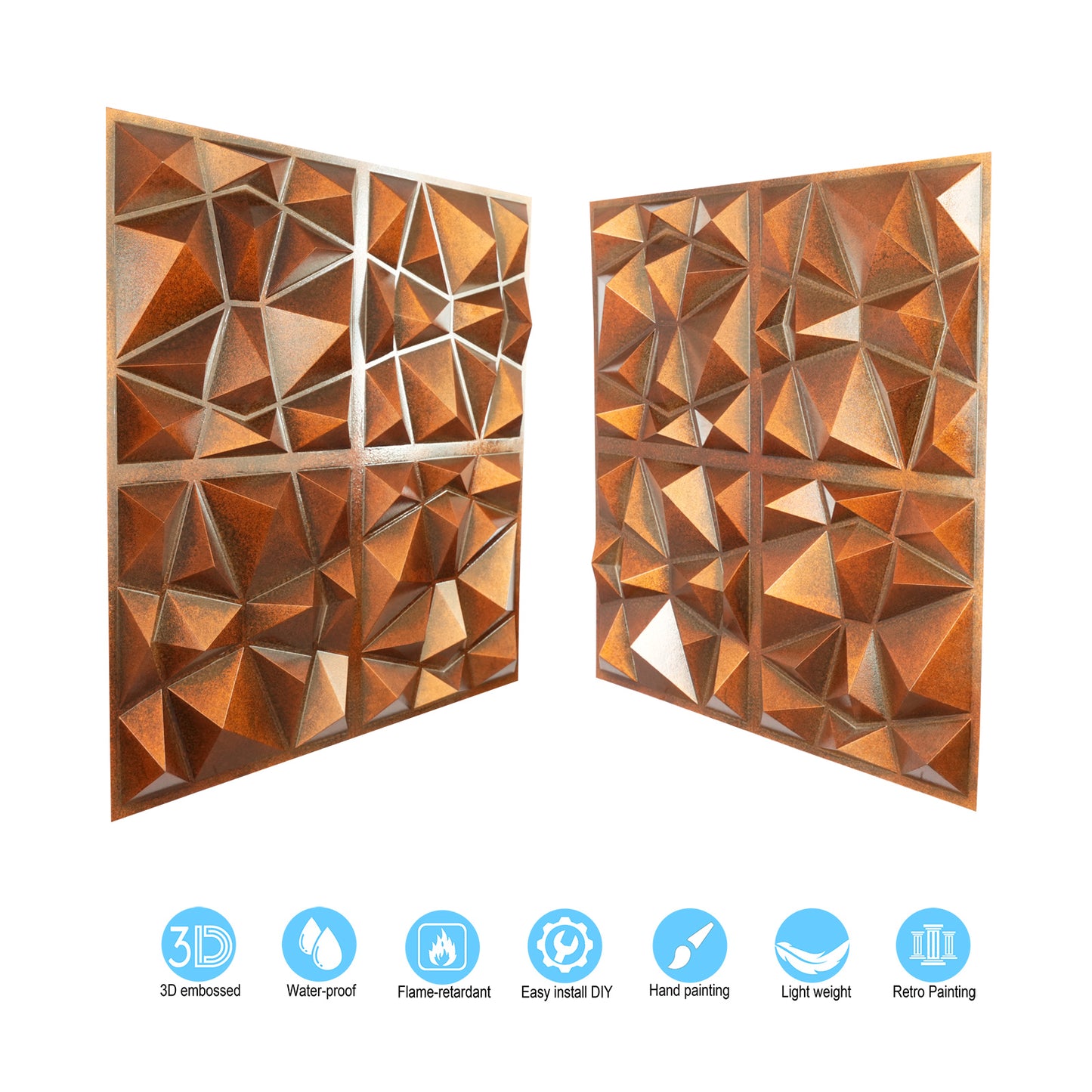 10tiles/lot Decorative PVC Panels for Kitchens, Offices, Living Rooms and Light-Luxury Spaces PLM101