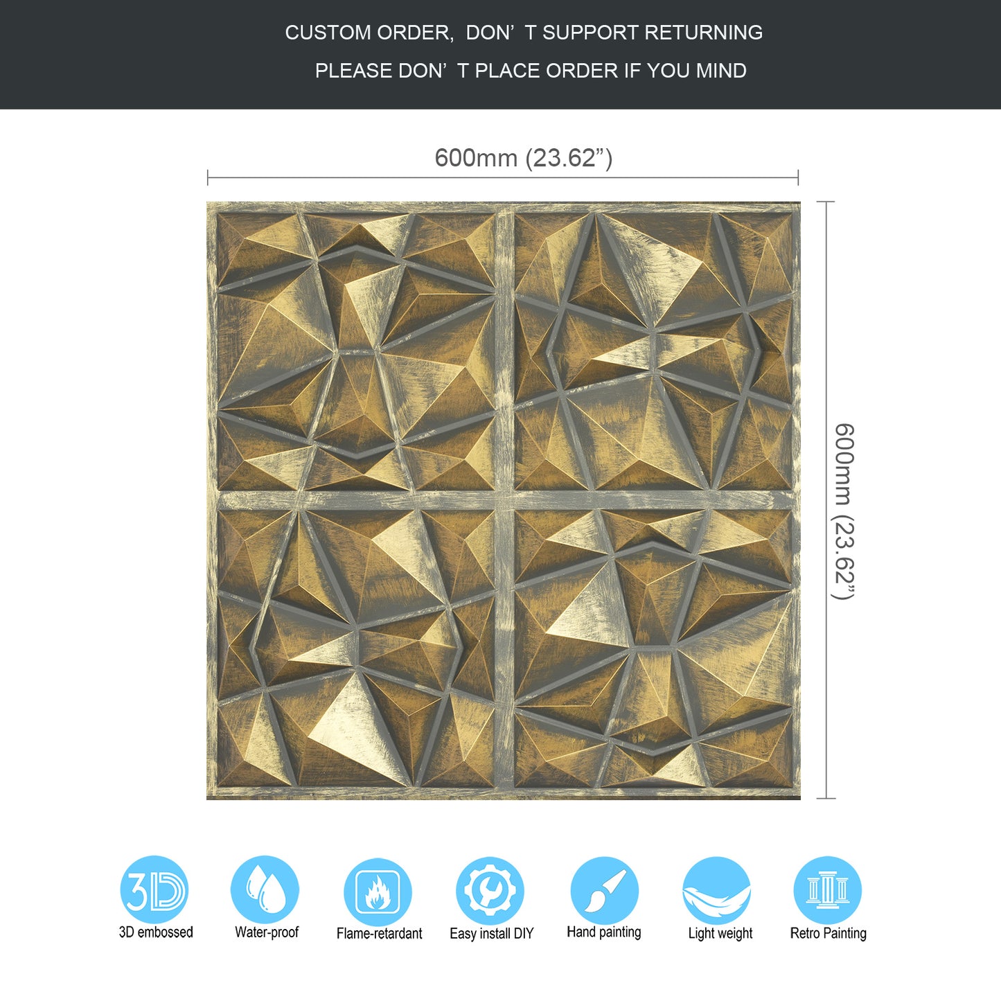 10tiles/lot Vintage Ceiling Tiles for Wine Cellars, Old-World Restaurants and Artistic Rooms PLM101