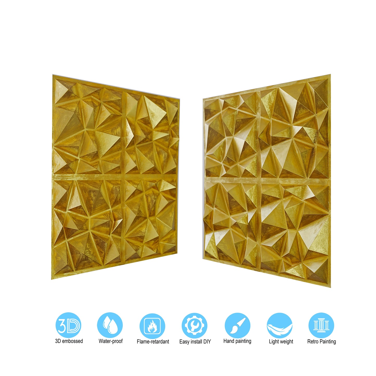 10tiles/lot Decorative PVC Panels for Kitchens, Offices, Living Rooms and Light-Luxury Spaces PLM101