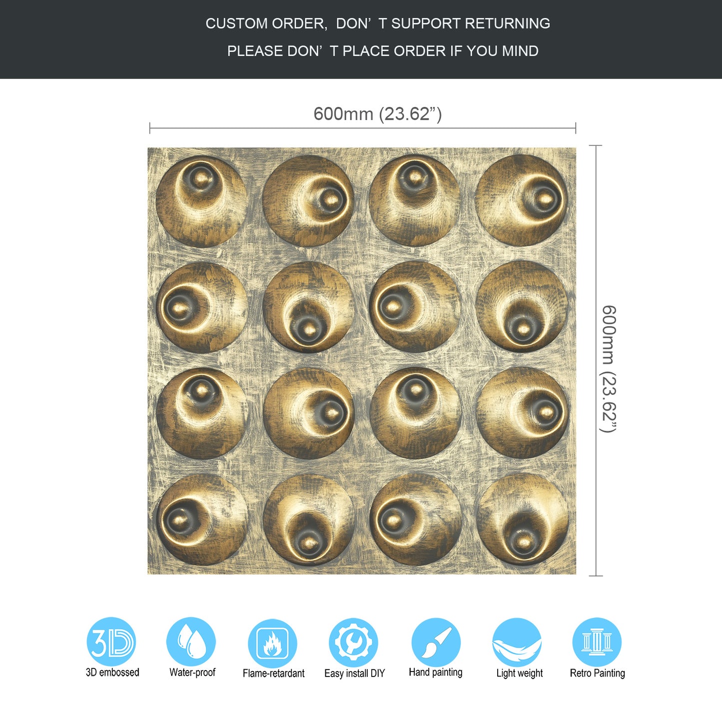 10tiles/lot DIY Faux Metal Ceiling Tile Panels for Café Bars, Studios and Artistic Interiors PLM102