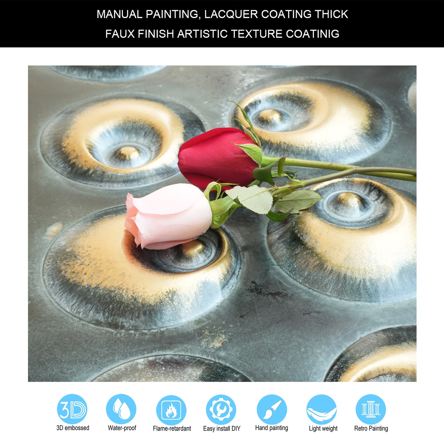 10tiles/lot DIY Faux Metal Ceiling Tile Panels for Café Bars, Studios and Artistic Interiors PLM102