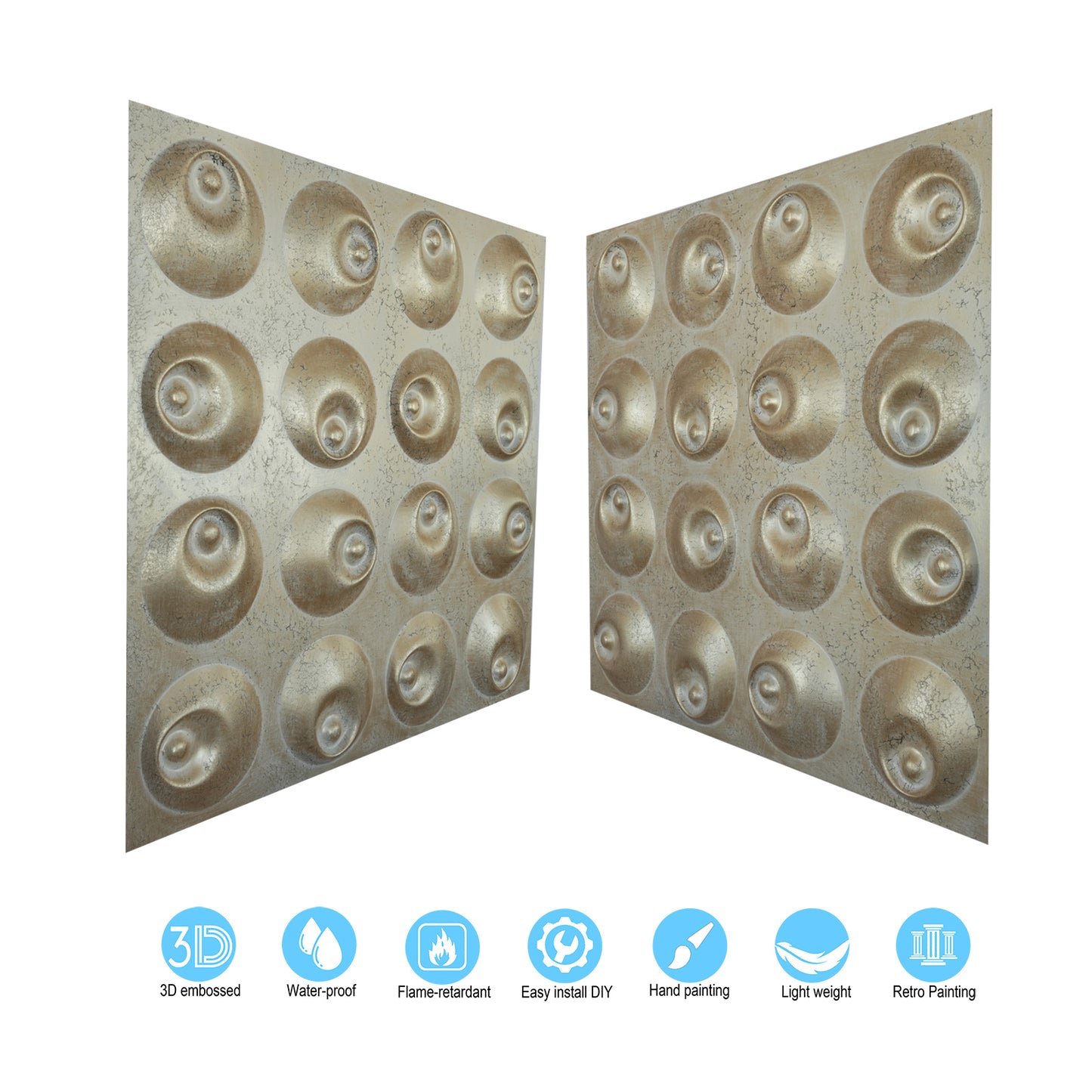 10tiles/lot DIY Faux Metal Ceiling Tile Panels for Café Bars, Studios and Artistic Interiors PLM102