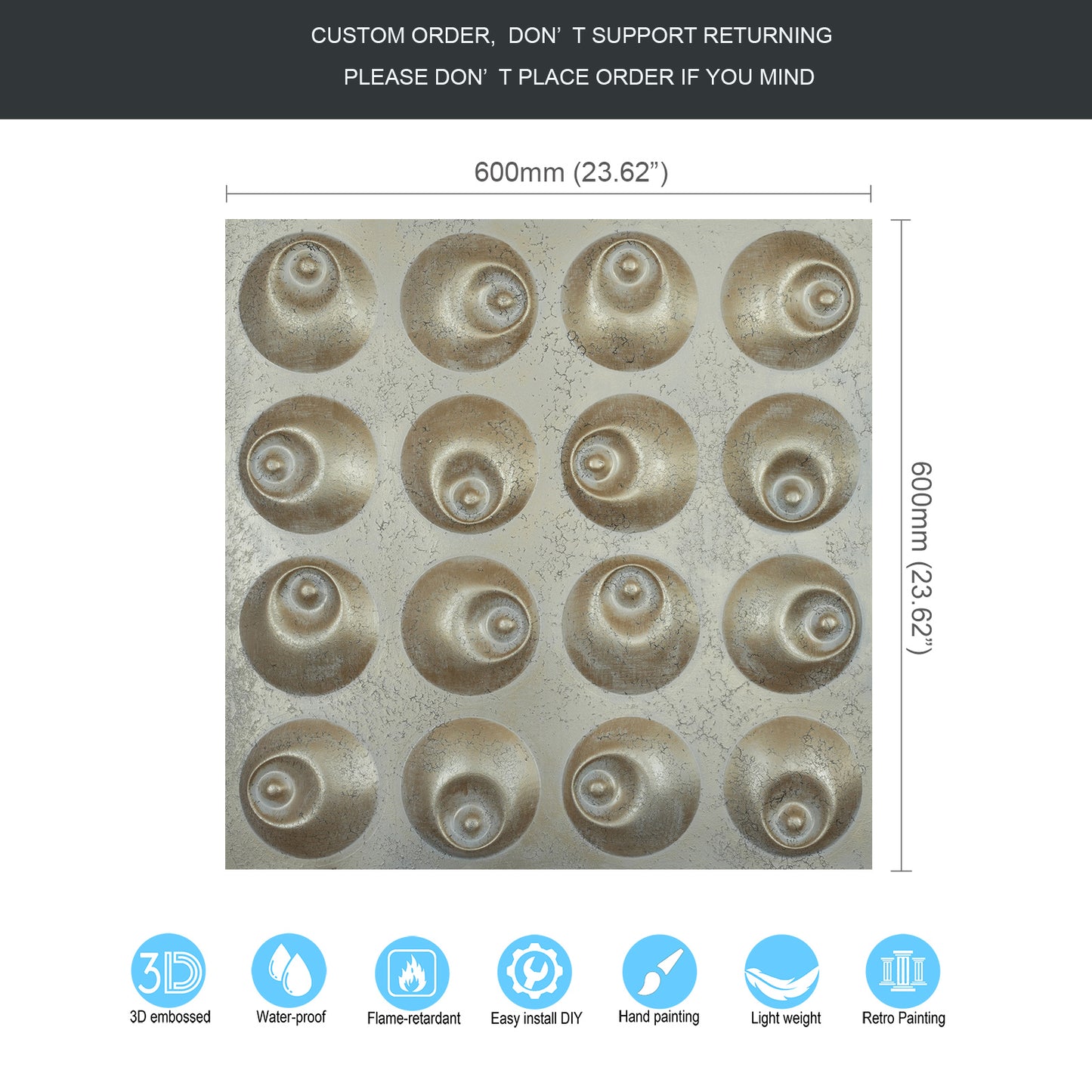 10tiles/lot DIY Faux Metal Ceiling Tile Panels for Café Bars, Studios and Artistic Interiors PLM102