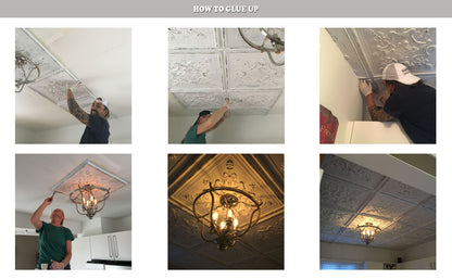 10Pcs Aged Decorative Ceiling Panels for Rustic Inns, Guesthouses and Boutique Hotels PL09