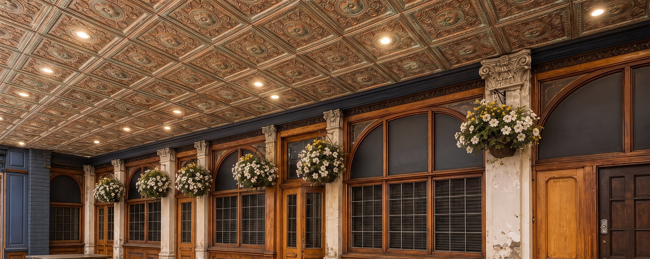Paintsdecor faux tin ceiling interior banner 6