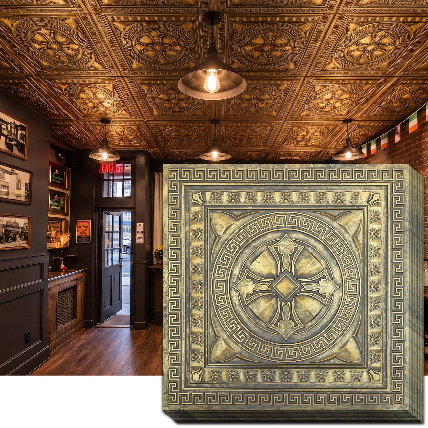 PAINTSDECOR PL01 Ancient gold ceiling tiles