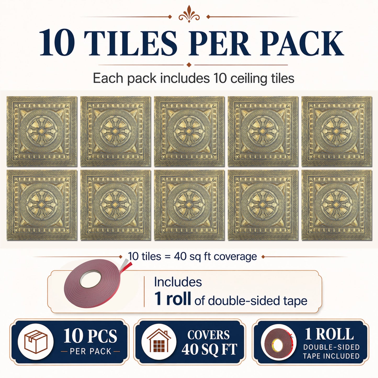 PAINTSDECOR PL01 Ancient gold 10-pack coverage