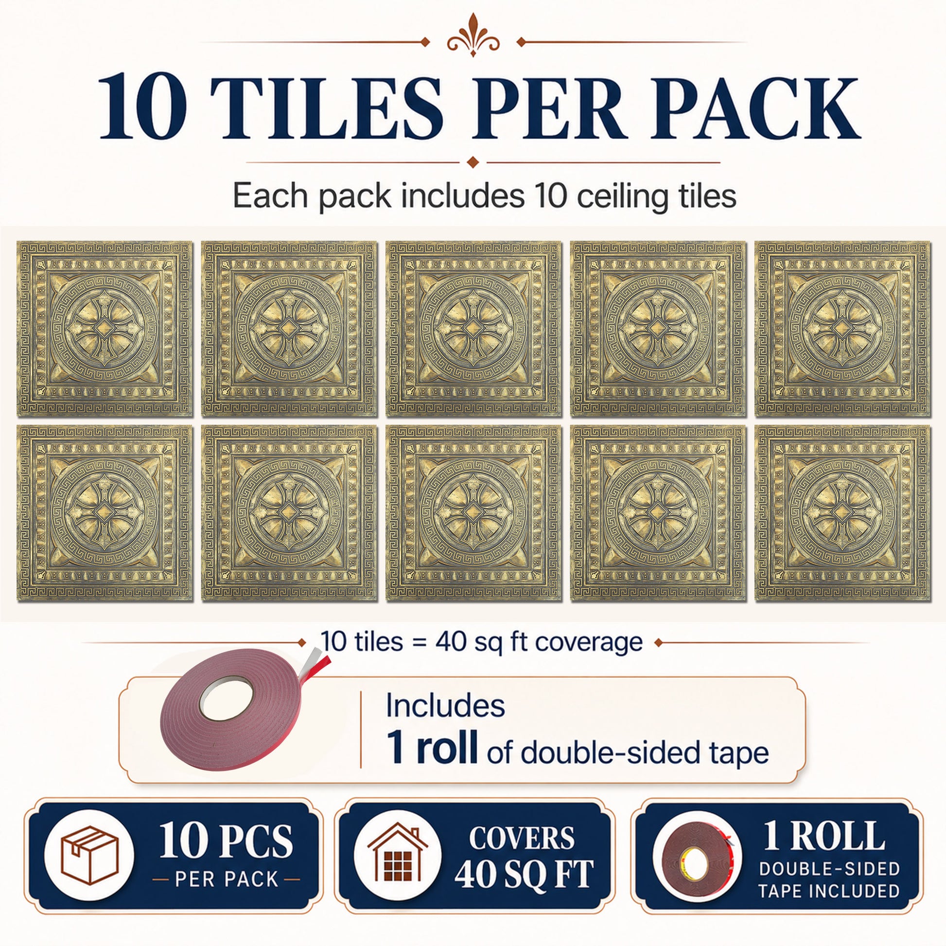 PAINTSDECOR PL01 Ancient gold 10-pack coverage