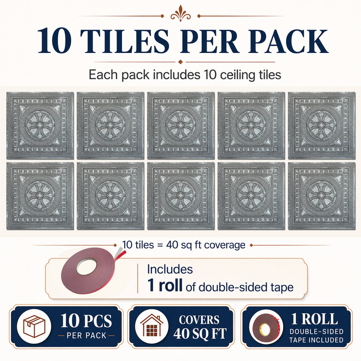 PAINTSDECOR PL01 Antique tin 10-pack coverage