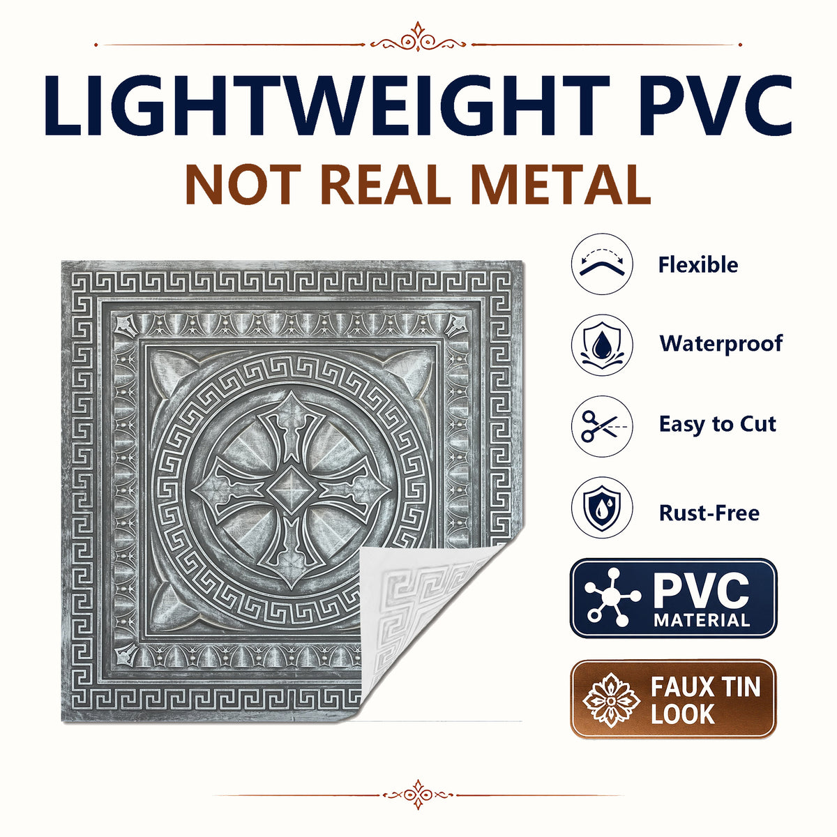 PAINTSDECOR PL01 Antique tin PVC material