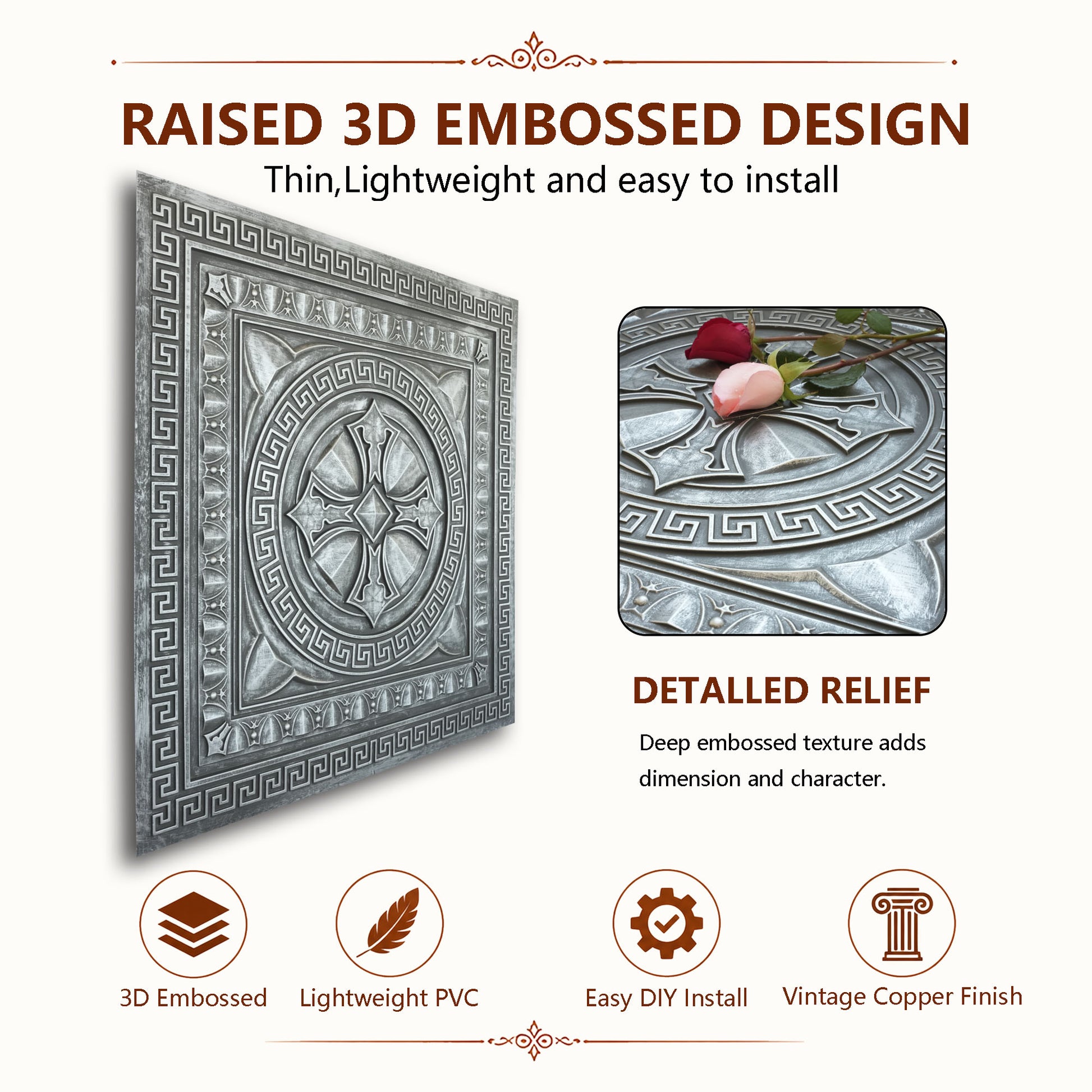 PAINTSDECOR PL01 Antique tin tile profile