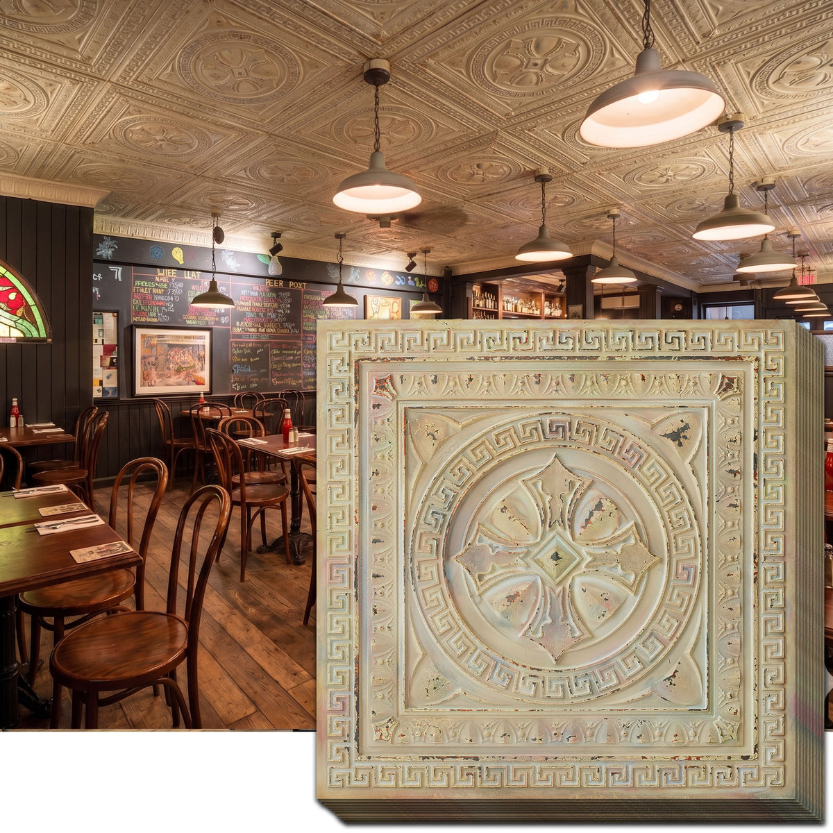 PAINTSDECOR PL01 Distress crack multicolor white ceiling tiles