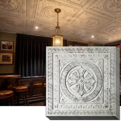 PAINTSDECOR PL01 Distress crack white black ceiling tiles