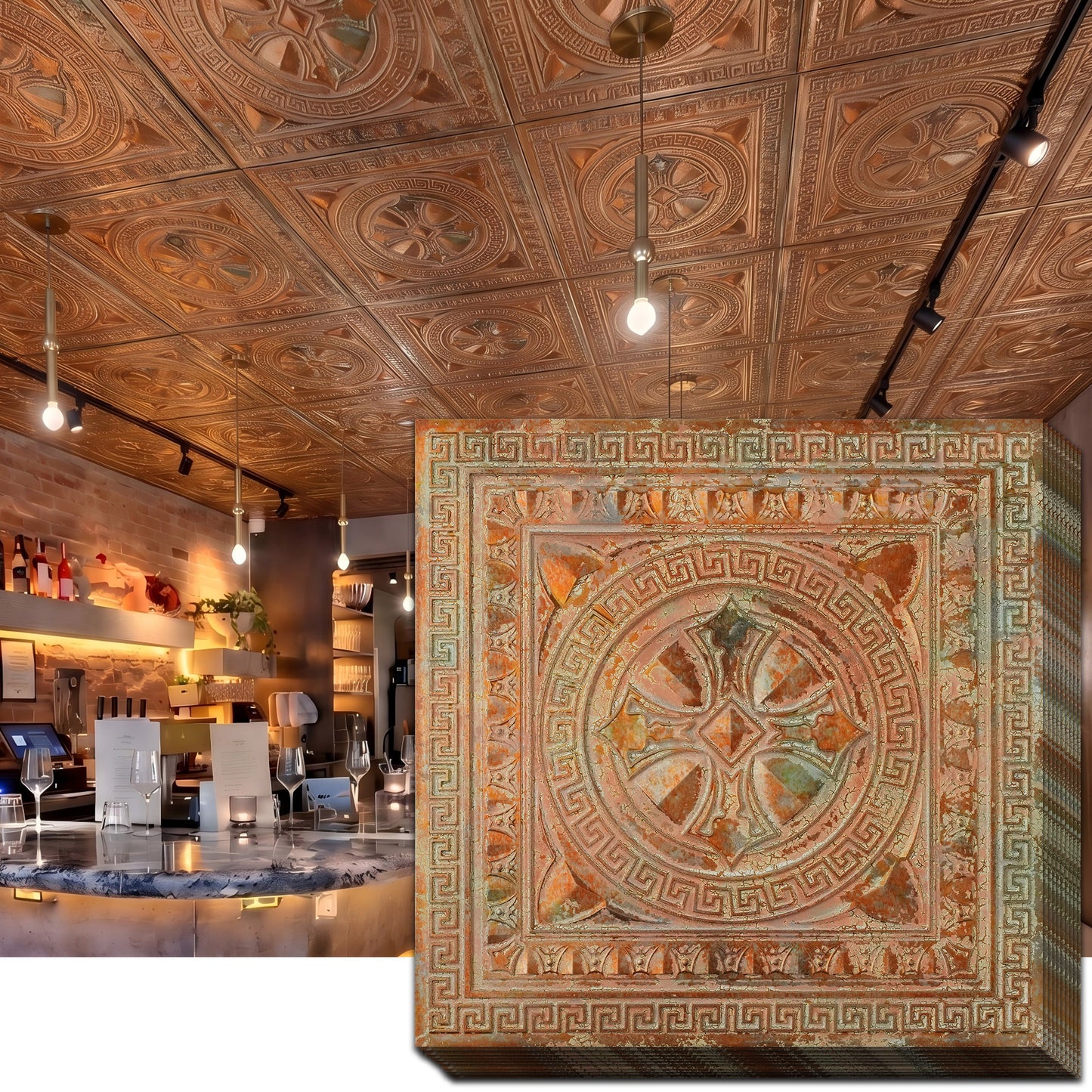 PAINTSDECOR PL01 Palazzo Clay ceiling tiles