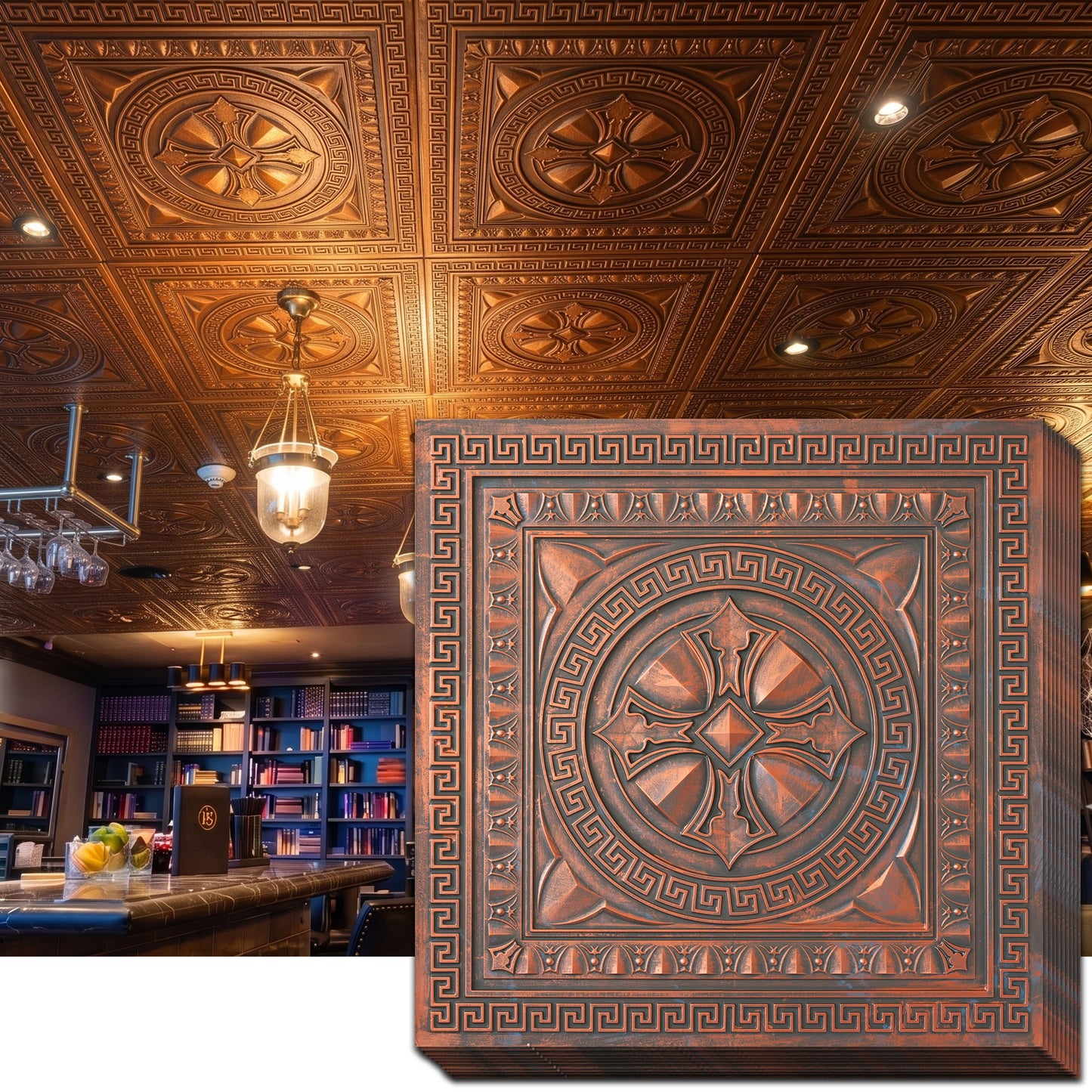 PAINTSDECOR PL01 Rustic copper ceiling tiles