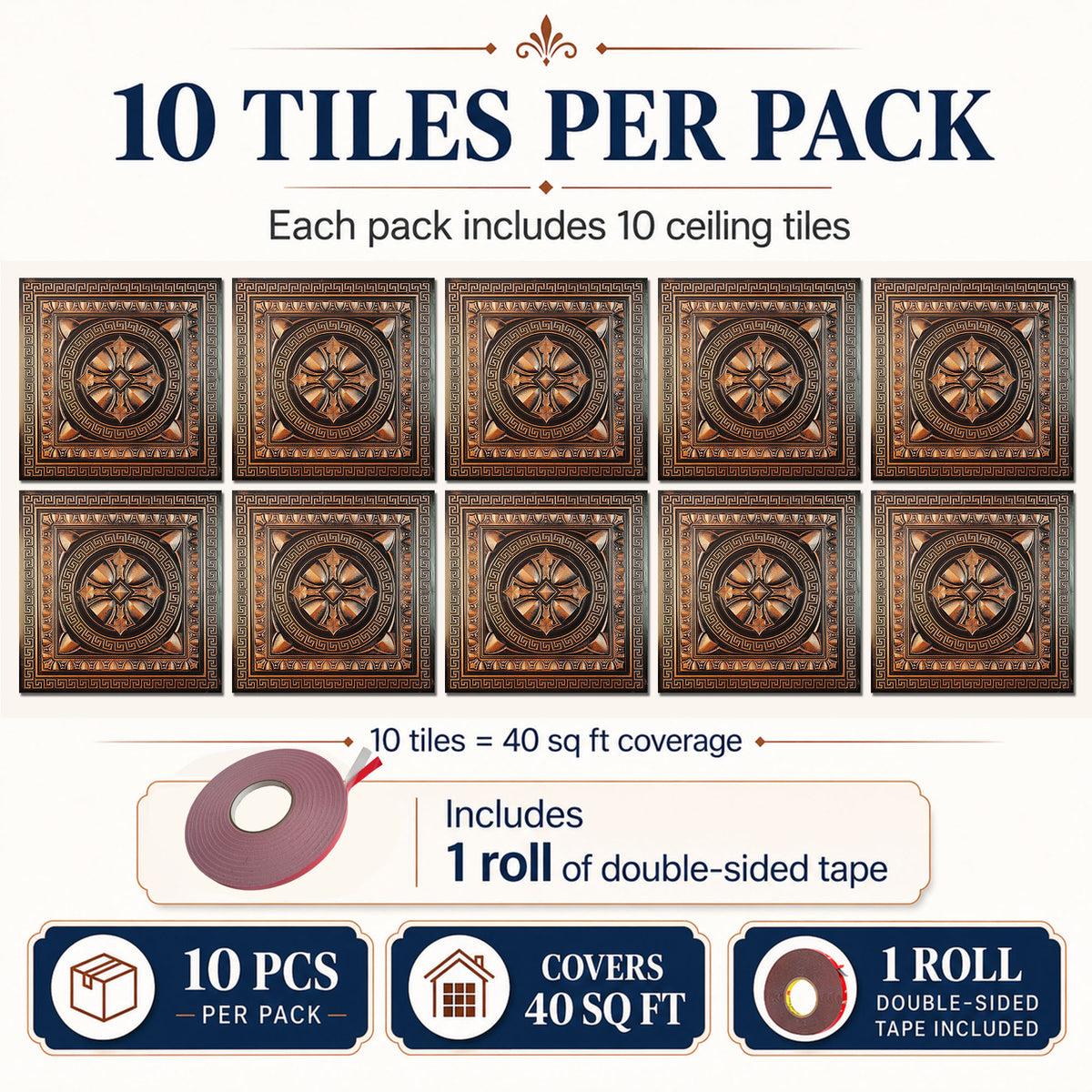 PAINTSDECOR PL01 Traditional copper 10-pack coverage