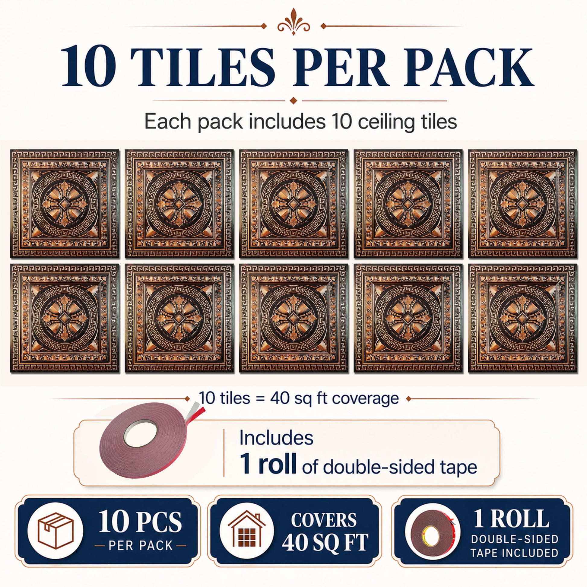 PAINTSDECOR PL01 Traditional copper 10-pack coverage