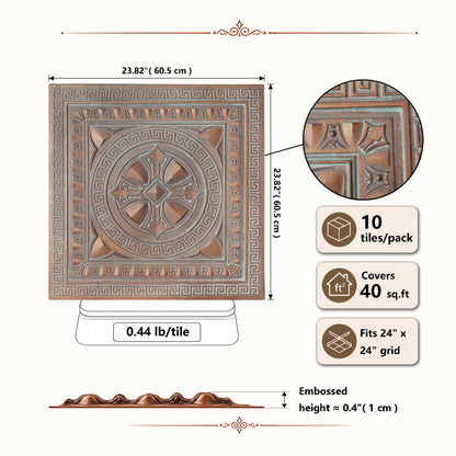 PAINTSDECOR PL01 Weathered copper tile dimensions