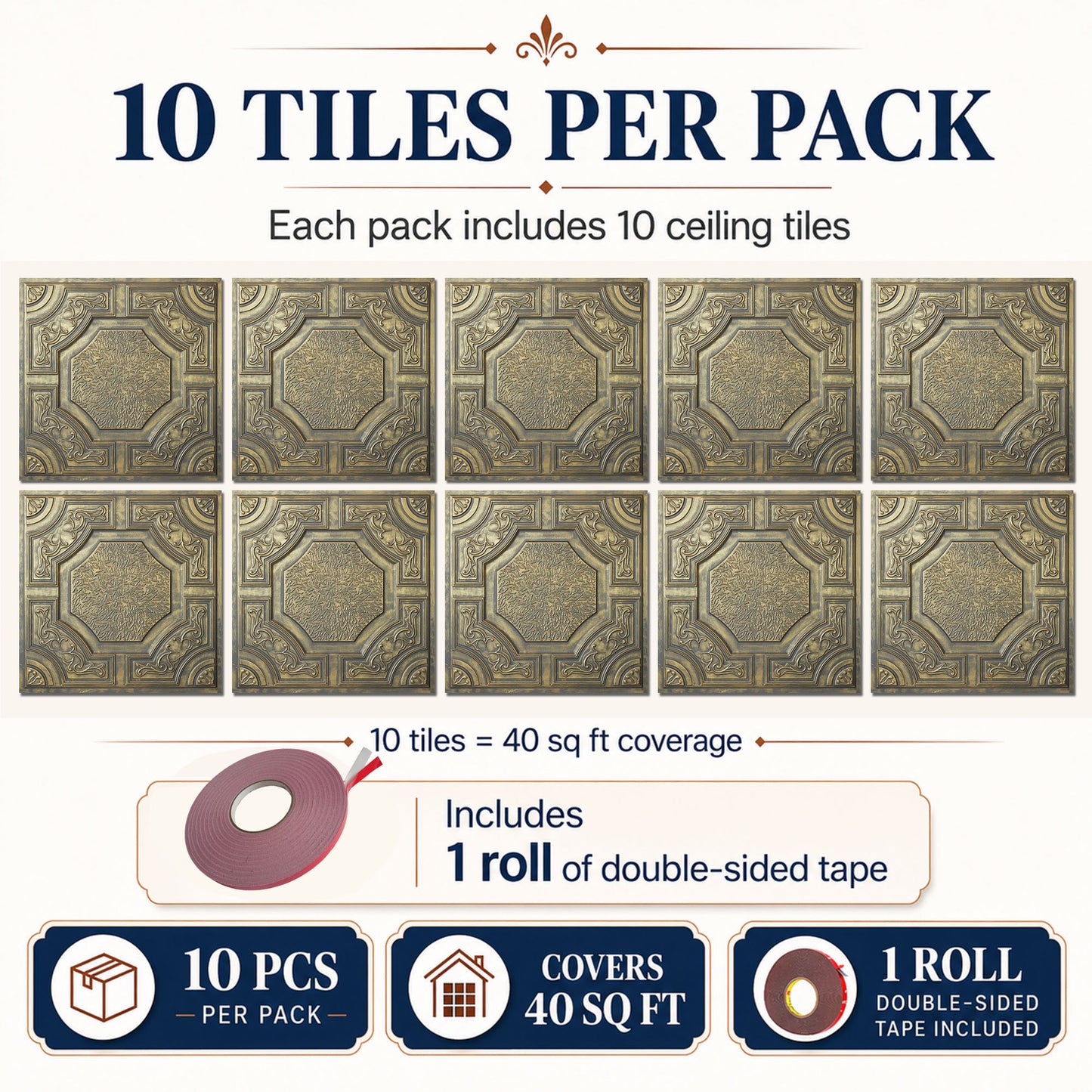 PAINTSDECOR PL02 Ancient gold 10-pack coverage
