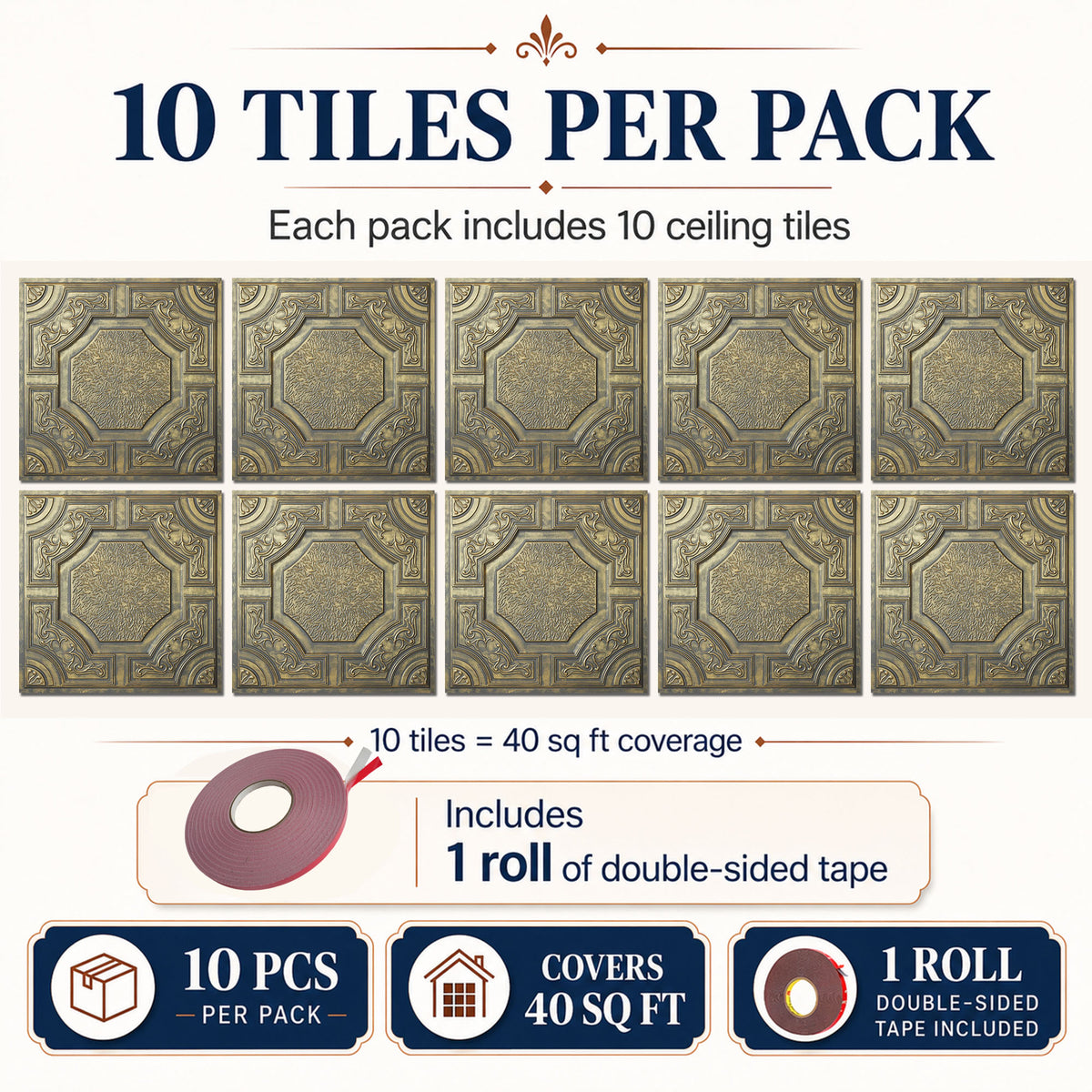 PAINTSDECOR PL02 Ancient gold 10-pack coverage