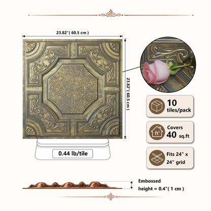PAINTSDECOR PL02 Ancient gold tile dimensions