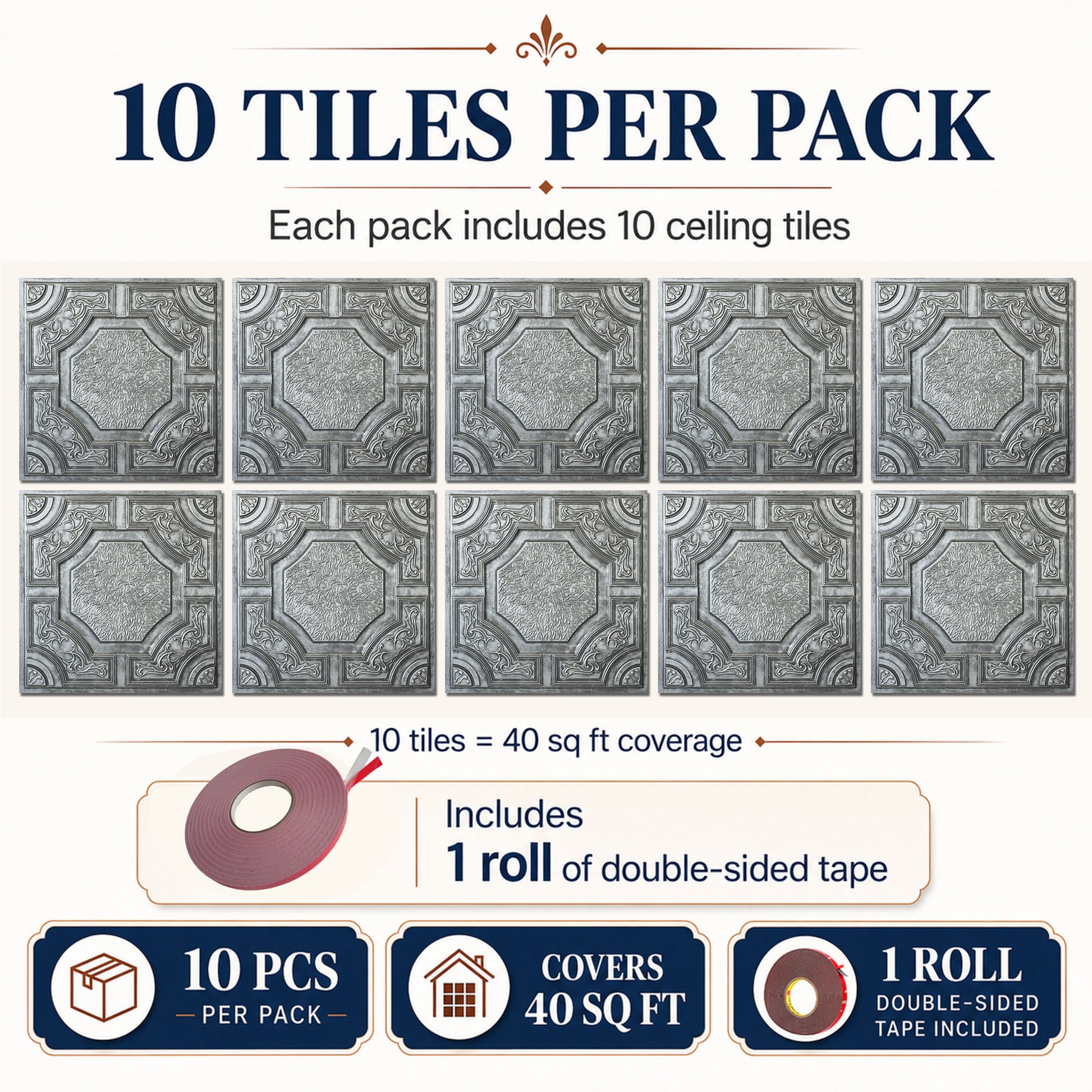 PAINTSDECOR PL02 Antique tin 10-pack coverage