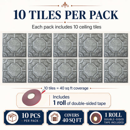PAINTSDECOR PL02 Antique tin 10-pack coverage
