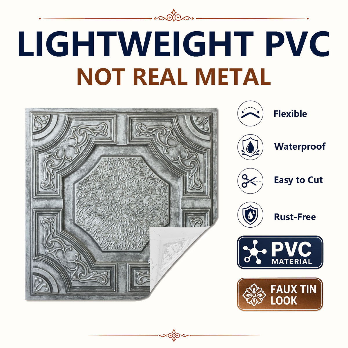 PAINTSDECOR PL02 Antique tin PVC material