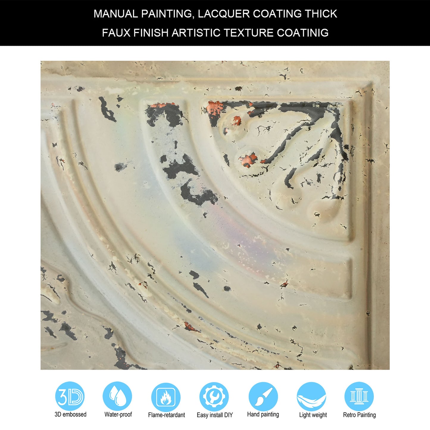 PAINTSDECOR PL02 Distress crack multicolor white product view