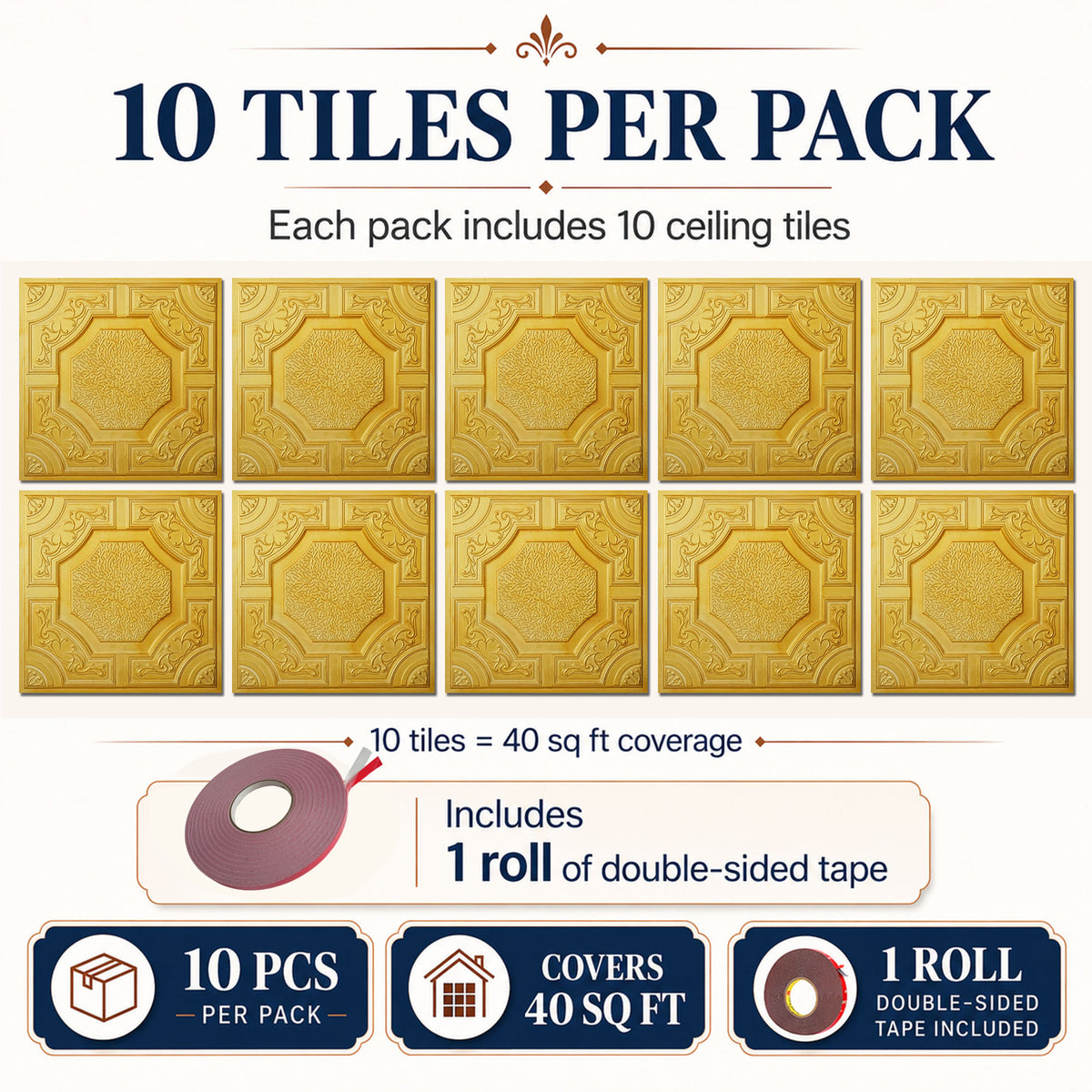 PAINTSDECOR PL02 Golden 10-pack coverage