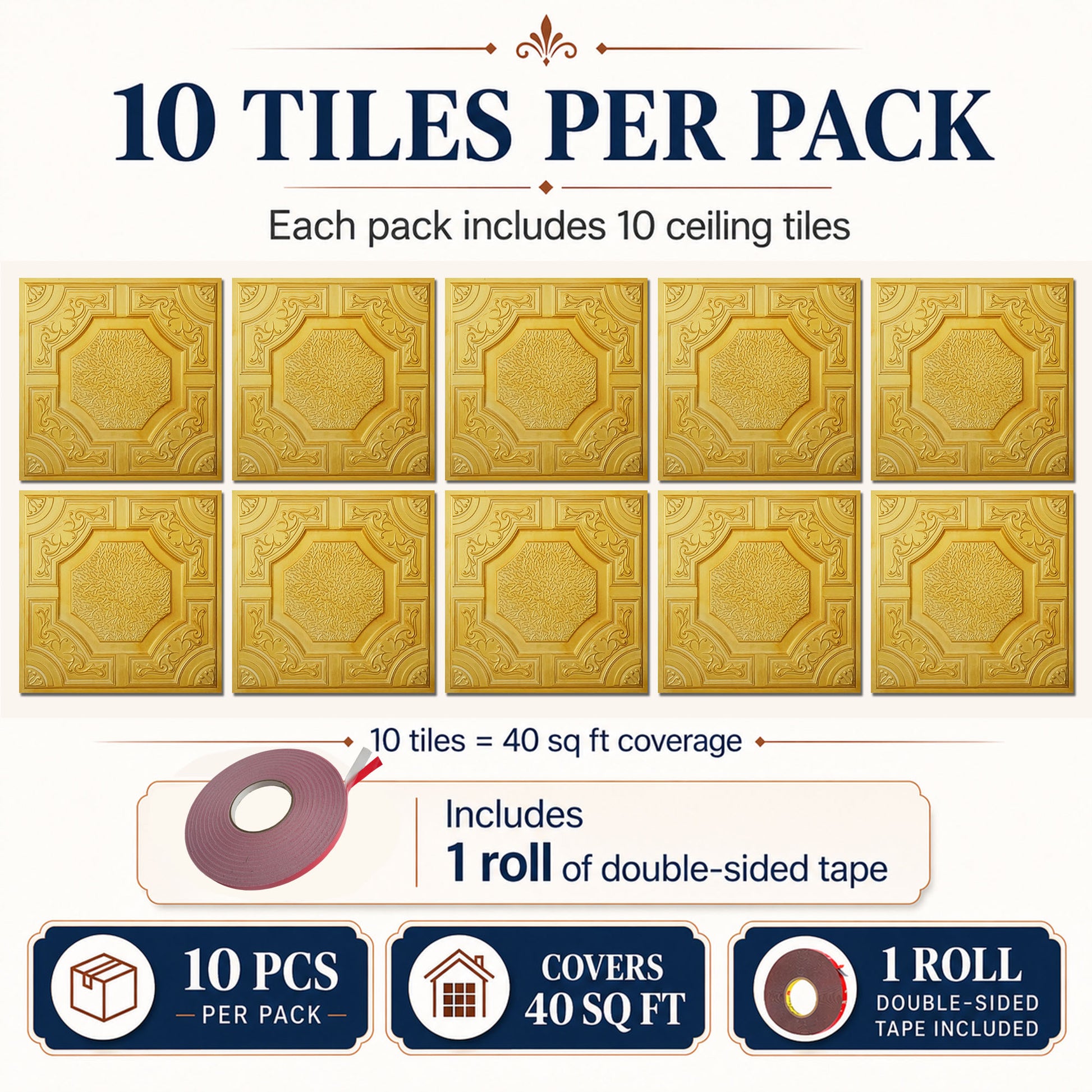 PAINTSDECOR PL02 Golden 10-pack coverage