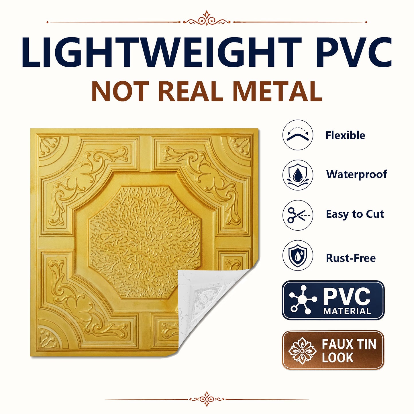 PAINTSDECOR PL02 Golden PVC material