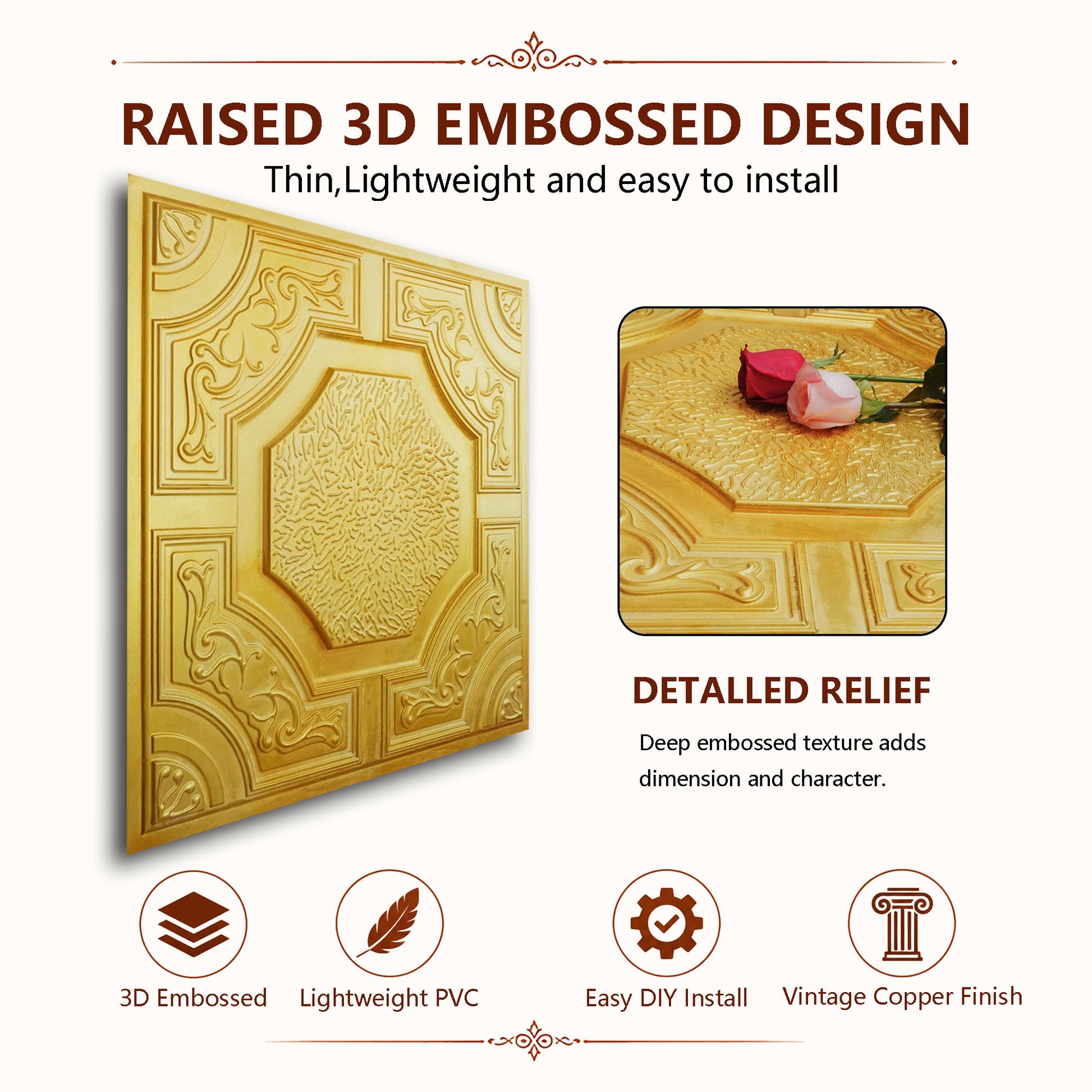 PAINTSDECOR PL02 Golden tile profile