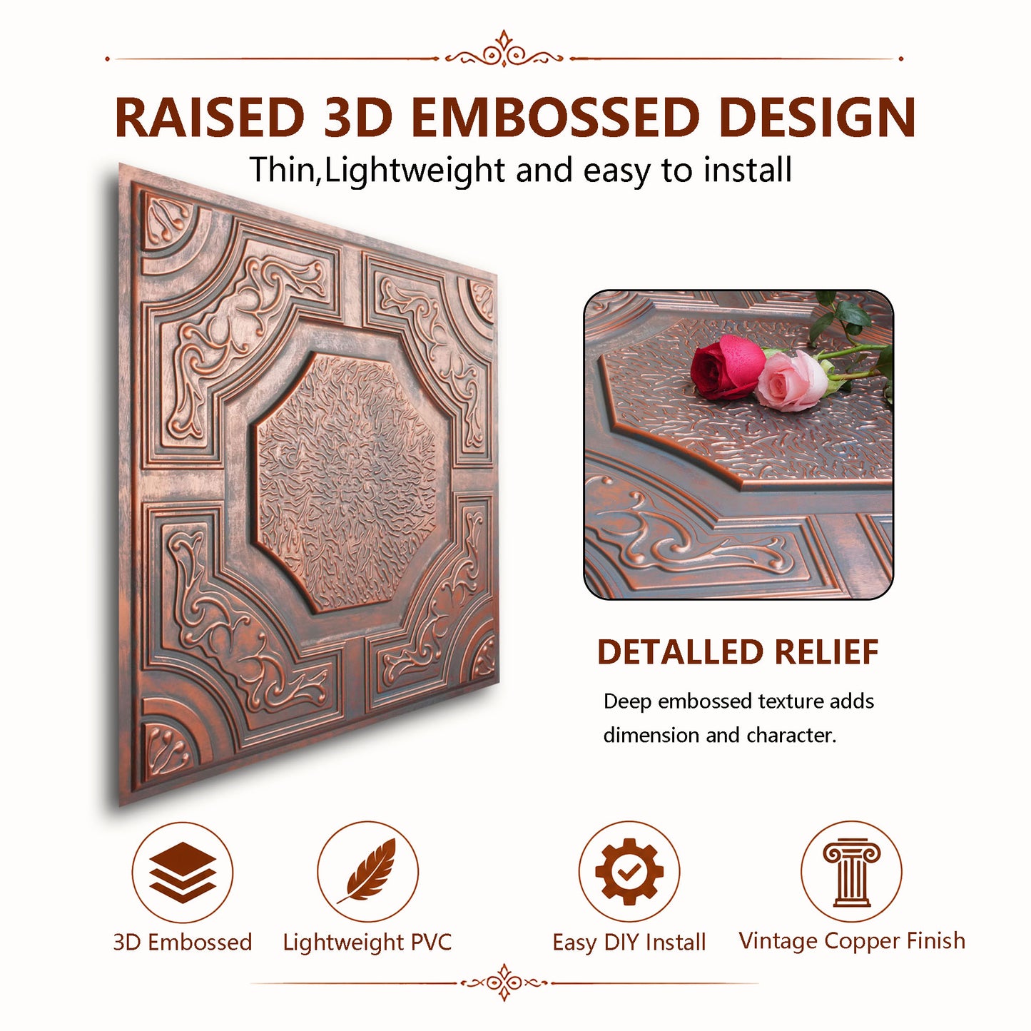 PAINTSDECOR PL02 Rustic copper tile profile