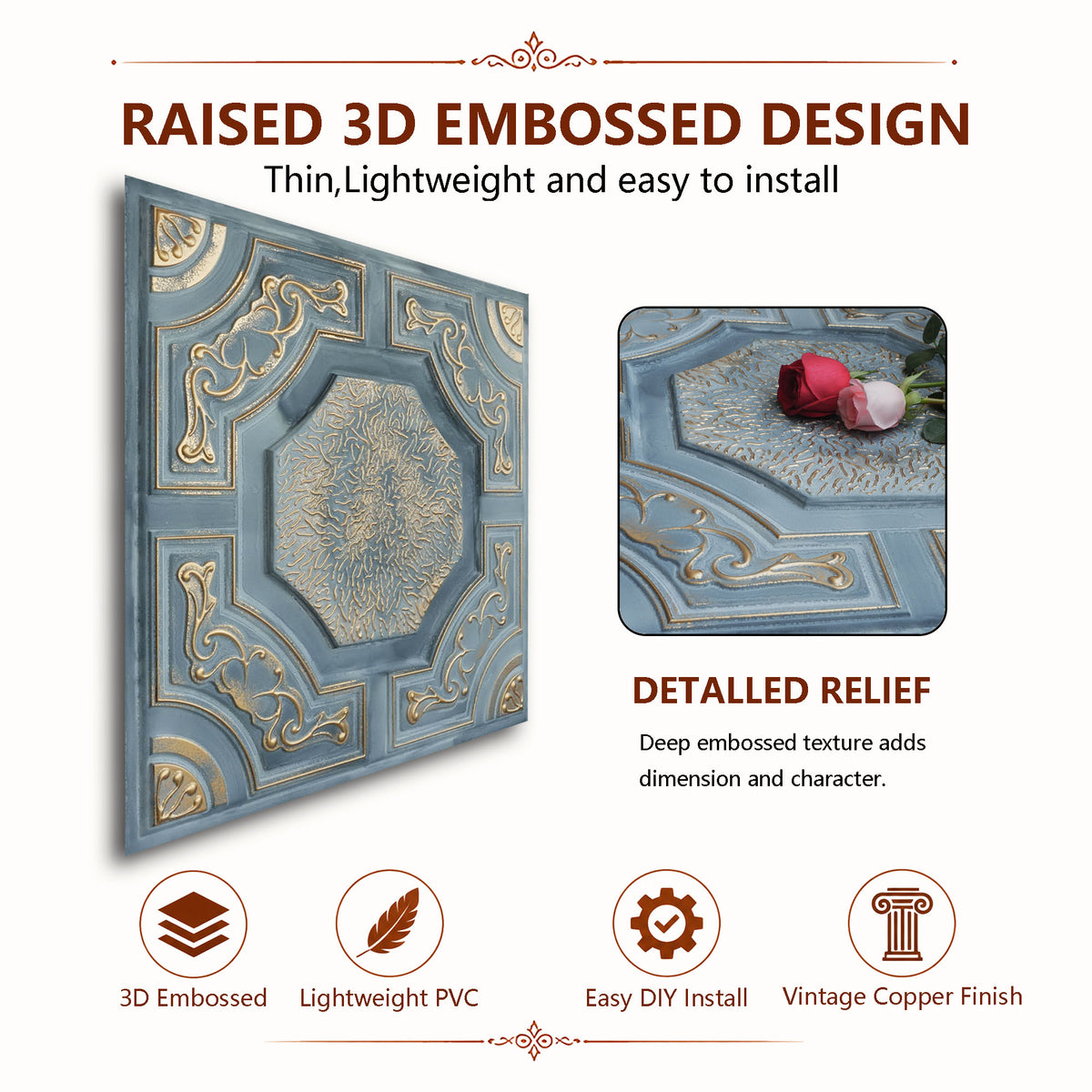 PAINTSDECOR PL02 Smoked gold tile profile