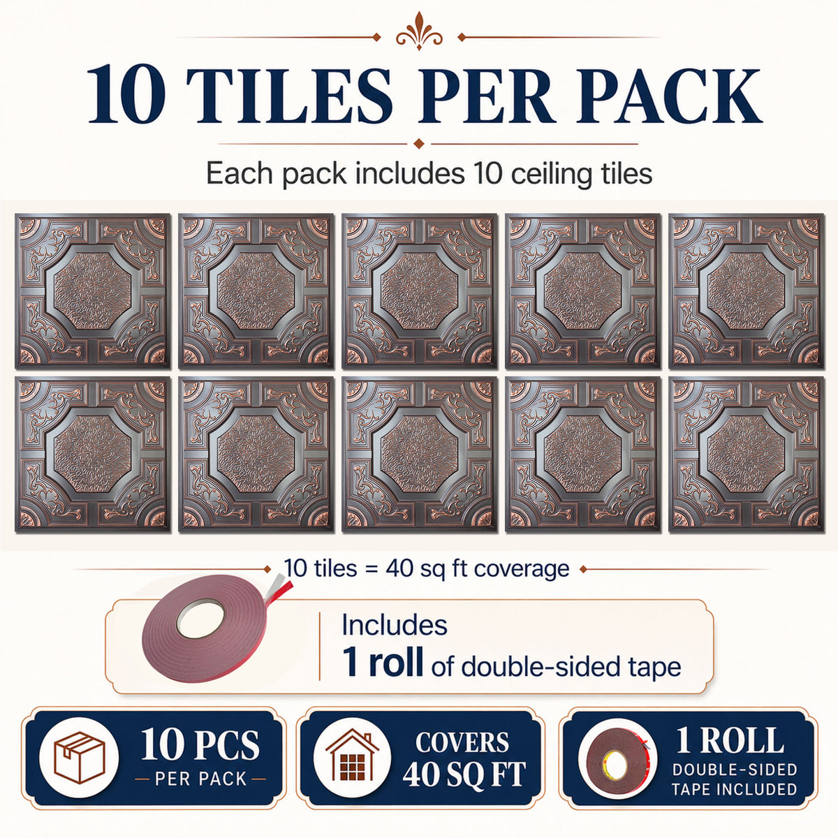 PAINTSDECOR PL02 Traditional copper 10-pack coverage