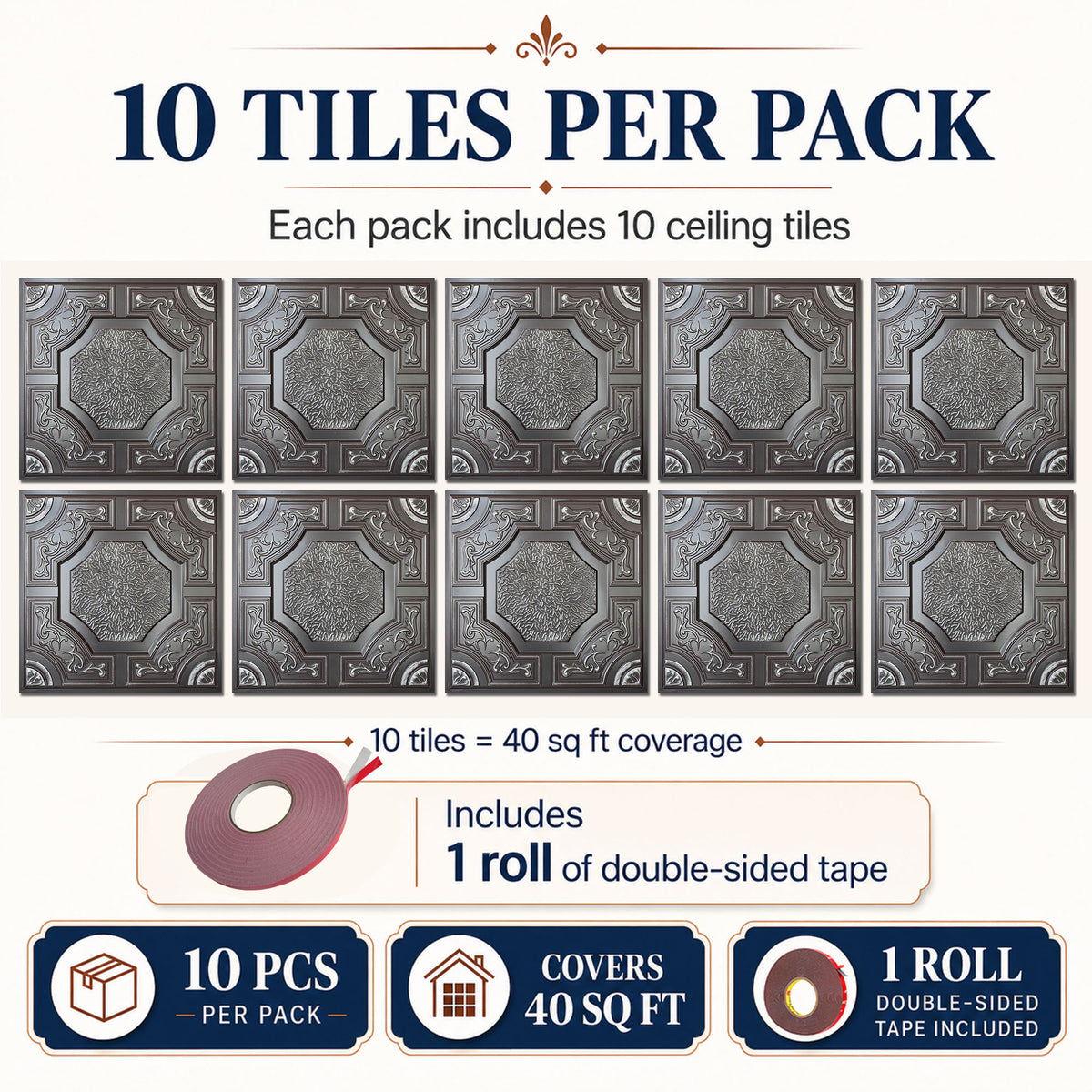 PAINTSDECOR PL02 Traditional silver 10-pack coverage