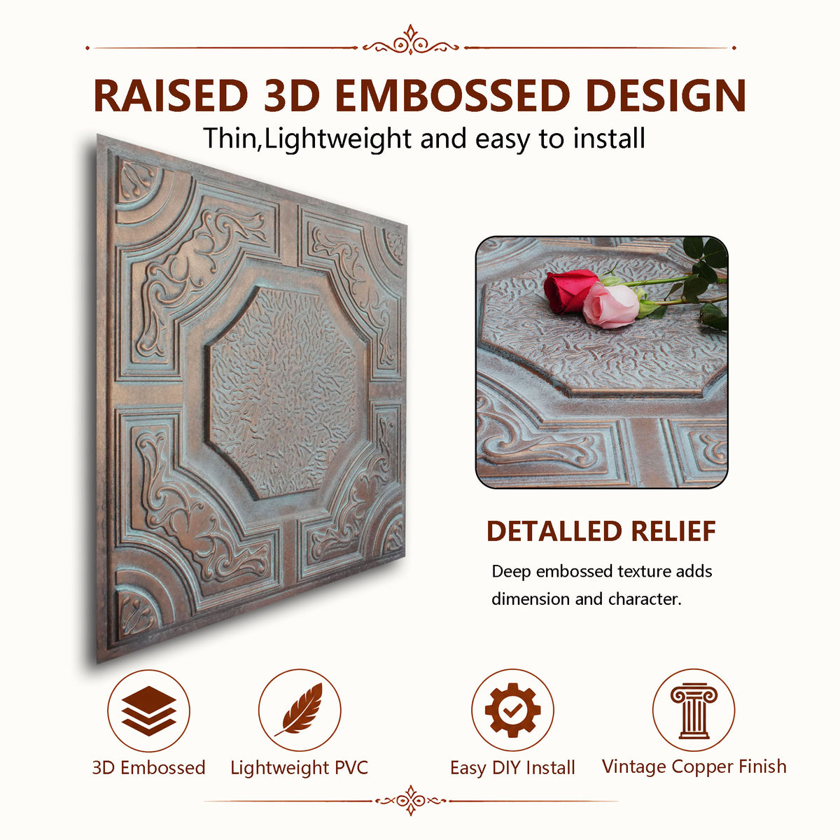 PAINTSDECOR PL02 Weathered copper tile profile