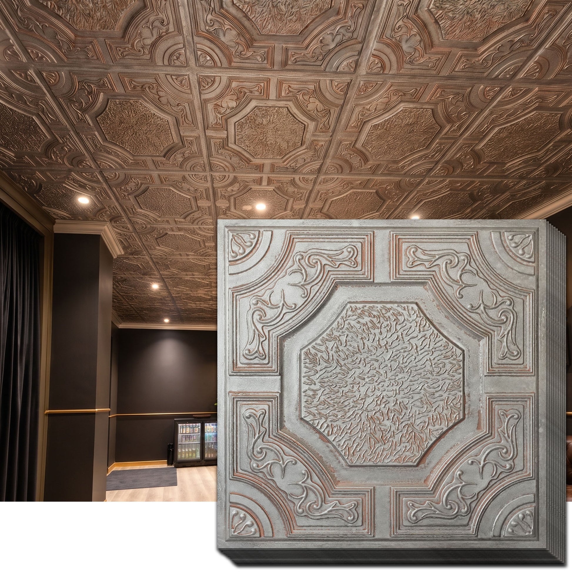 PAINTSDECOR PL02 Weathered iron ceiling tiles