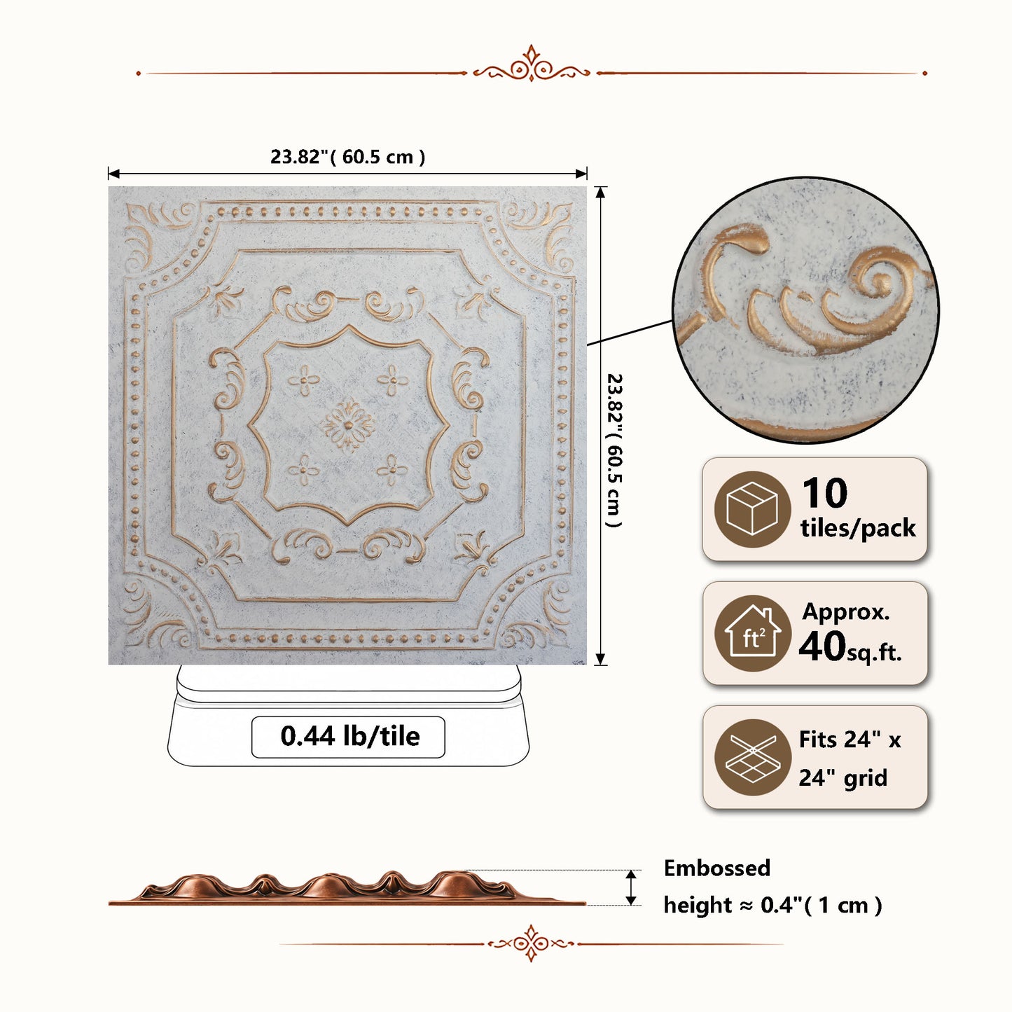 PAINTSDECOR PL04 Aged white gold product view