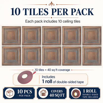 PAINTSDECOR PL05 Weathered copper PVC ceiling tile 2