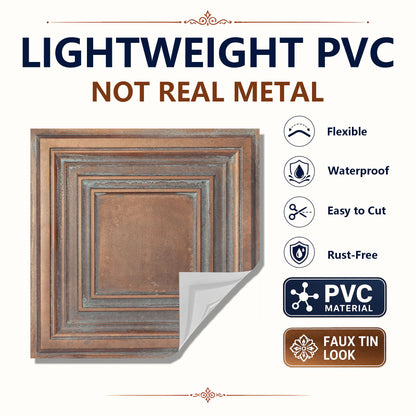 PAINTSDECOR PL05 Weathered copper PVC ceiling tile 4