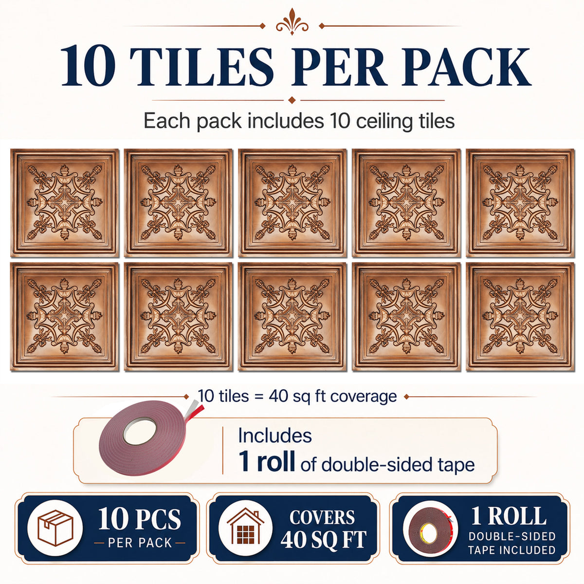 PAINTSDECOR PL07 Aged copper PVC ceiling tile 2