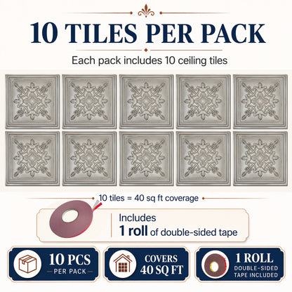 PAINTSDECOR PL07 Aged white PVC ceiling tile 2