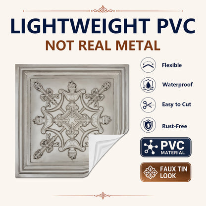 PAINTSDECOR PL07 Aged white PVC ceiling tile 3