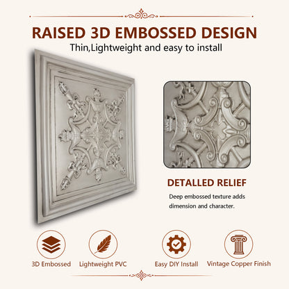 PAINTSDECOR PL07 Aged white PVC ceiling tile 5