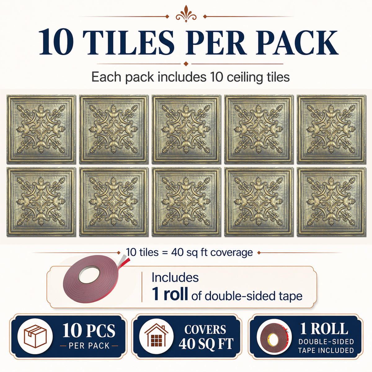 PAINTSDECOR PL07 Ancient gold PVC ceiling tile 2
